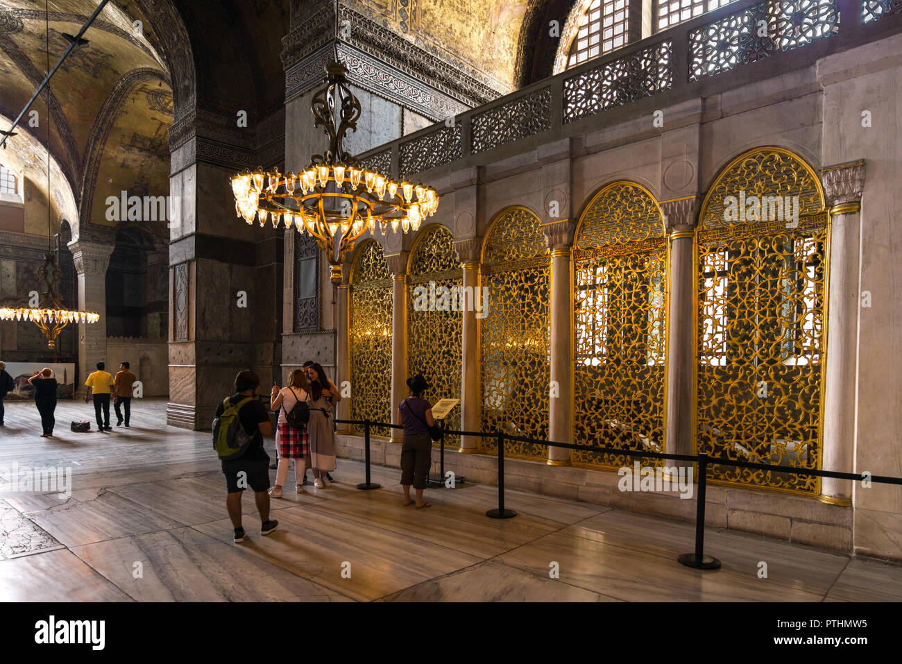 Mahmud Library The Library of Mahmud I with ornate bronze grids in the Hagia Sophia ...