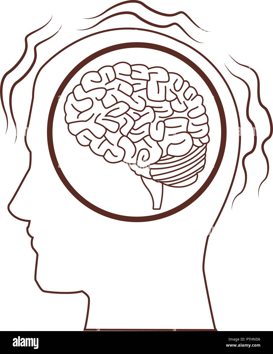 Alzheimer brain inside head silhouette Stock Vector Image & Art - Alamy