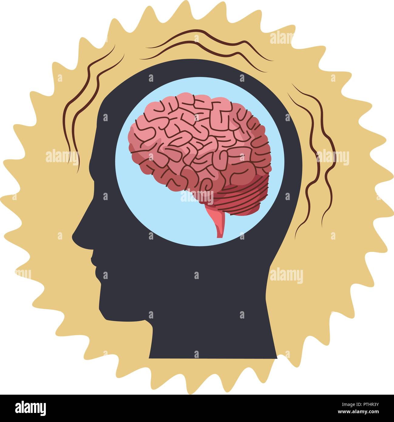 Alzheimer brain inside head silhouette Stock Vector Image & Art - Alamy