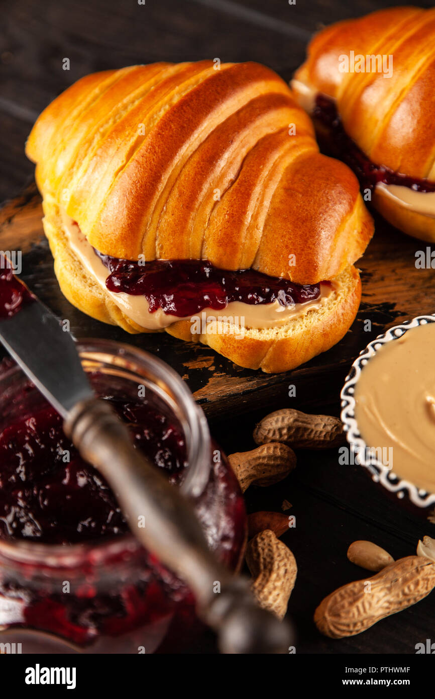 Peanut butter and jelly sandwich Stock Photo Alamy