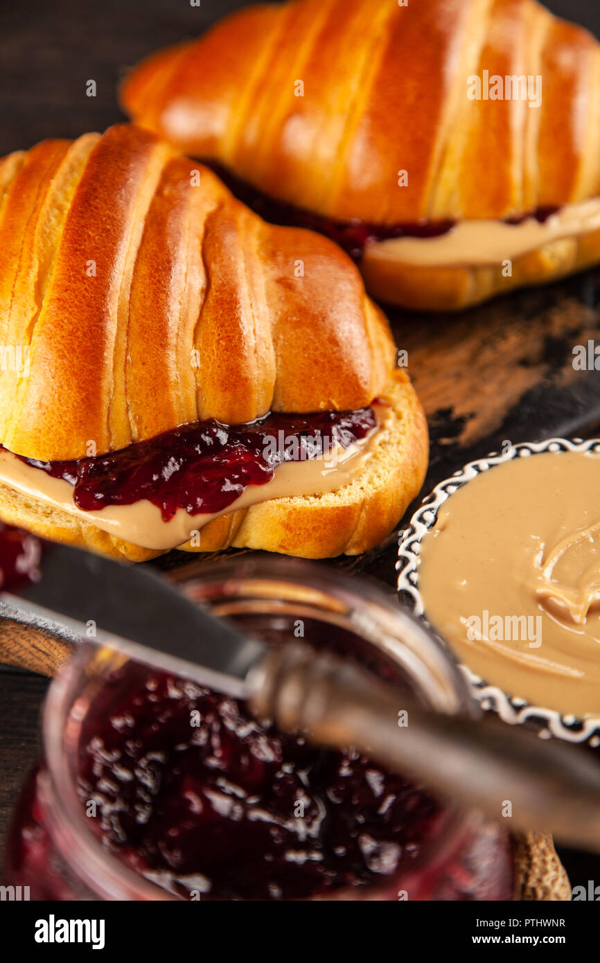 Peanut butter and jelly sandwich Stock Photo Alamy