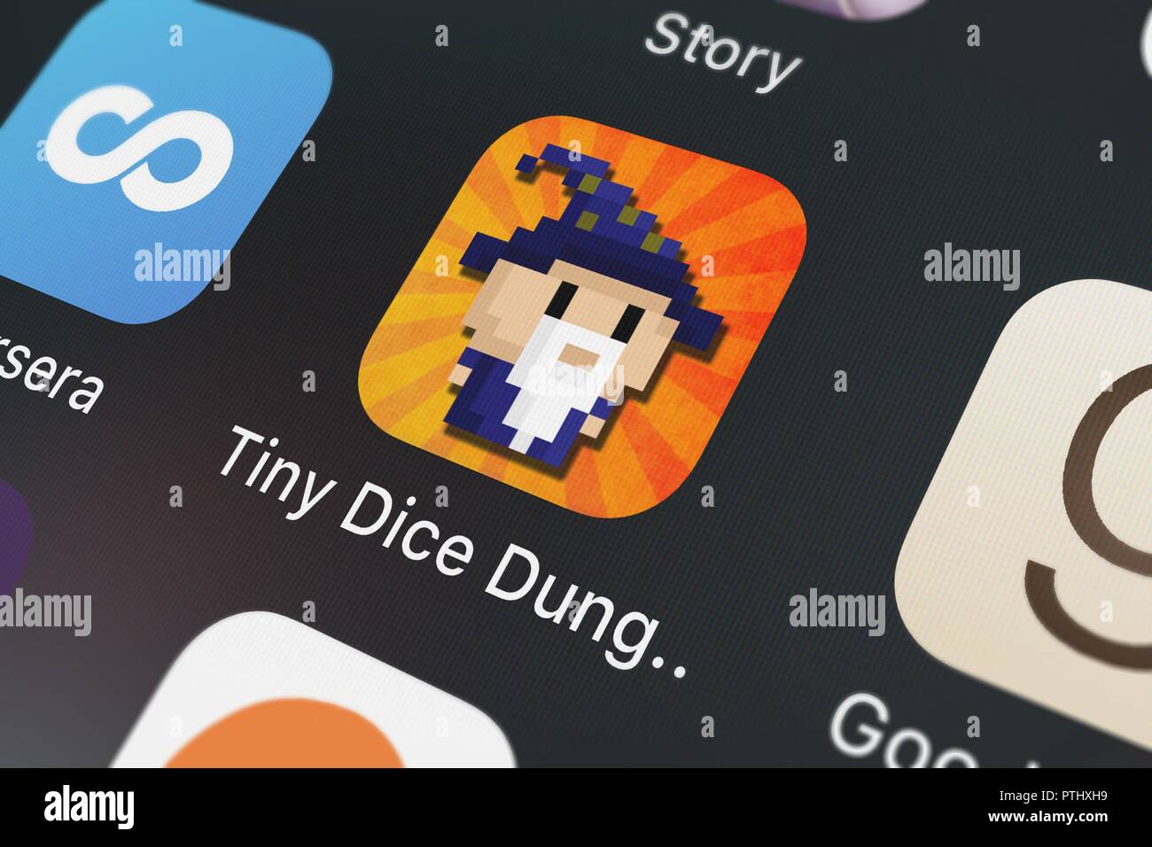 London, United Kingdom October 09, 2018 The Tiny Dice Dungeon mobile