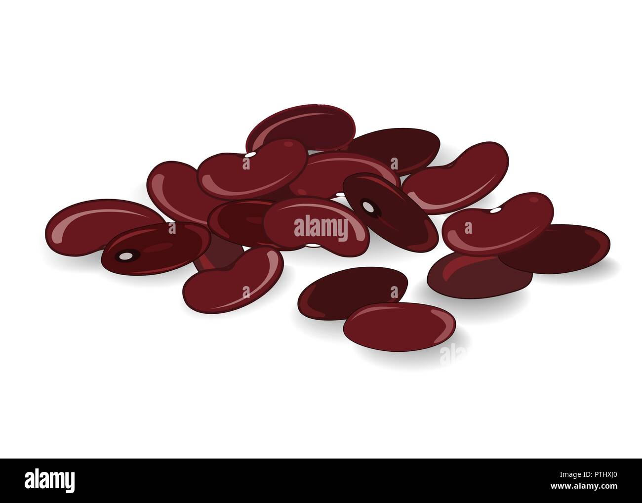 Red kidney bean isolated on white background. Vector illustration Stock Vector
