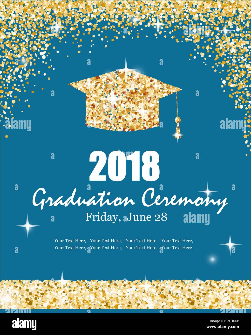 Class Of 2018 Graduation Ceremony Banner Stock Vector Art