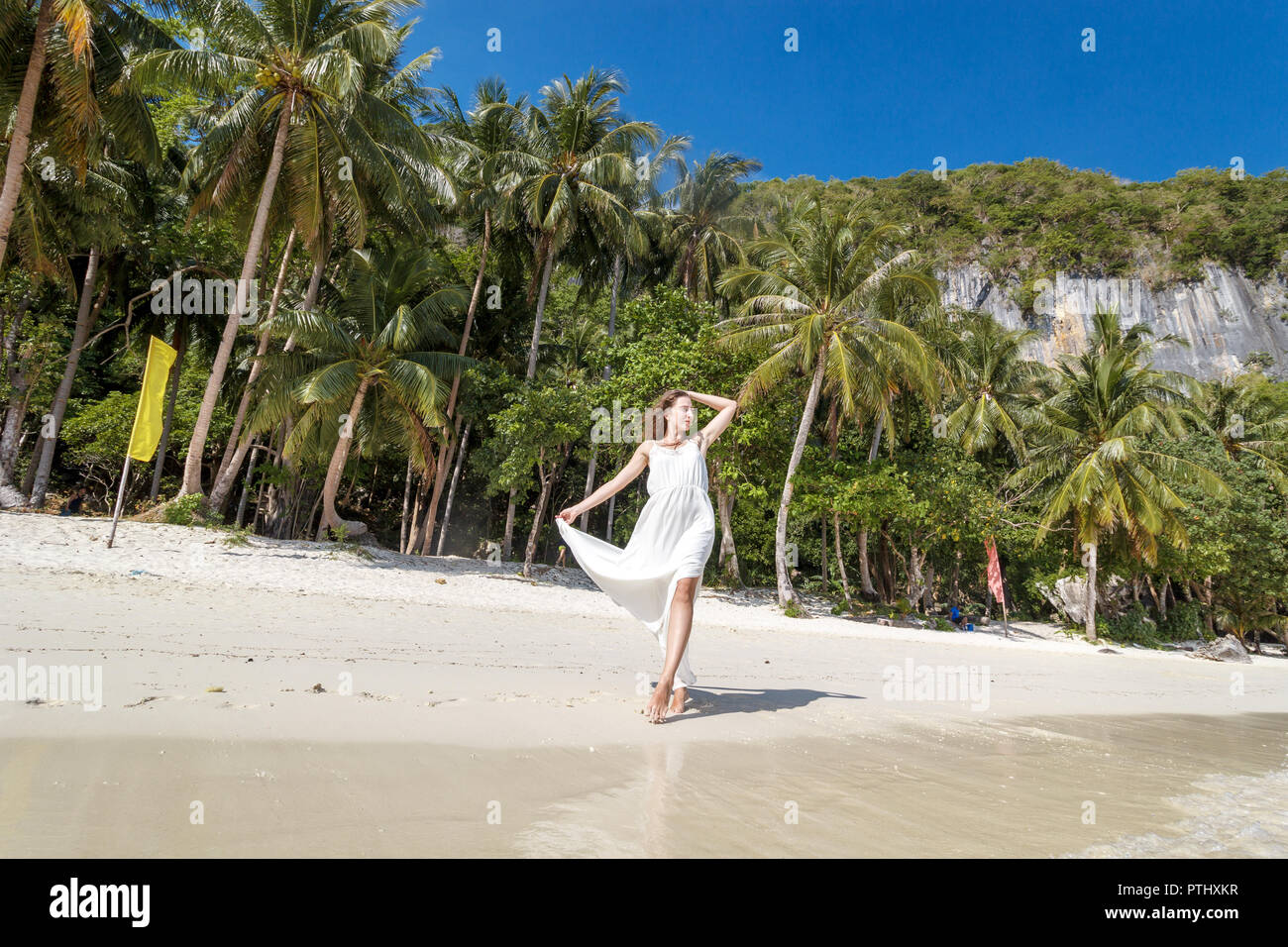 Beautiful Woman Wedding Dress Caribbean Stock Photos Beautiful