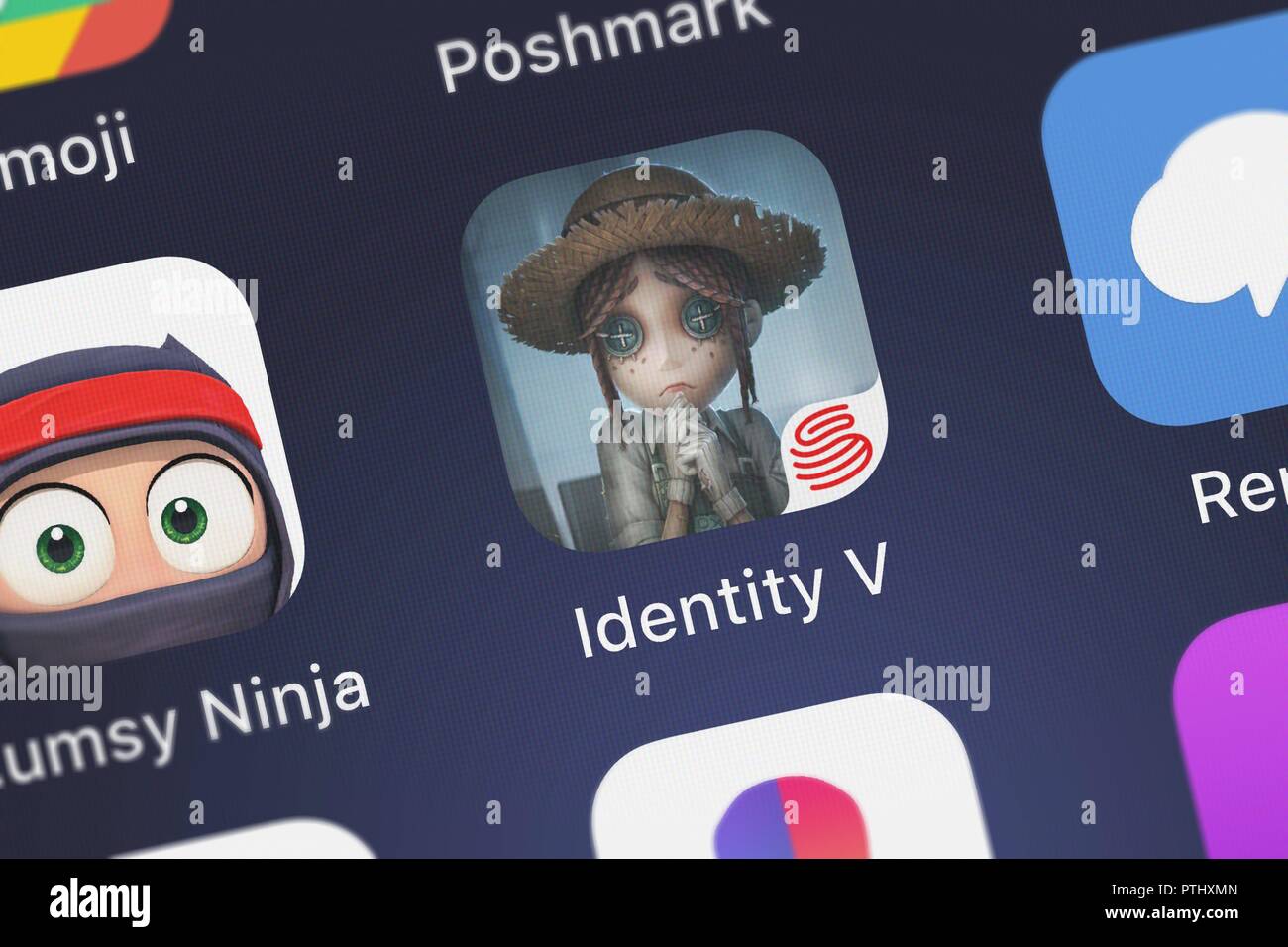 London United Kingdom October 09 18 Screenshot Of The Identity V Mobile App From Netease Games Icon On An Iphone Stock Photo Alamy