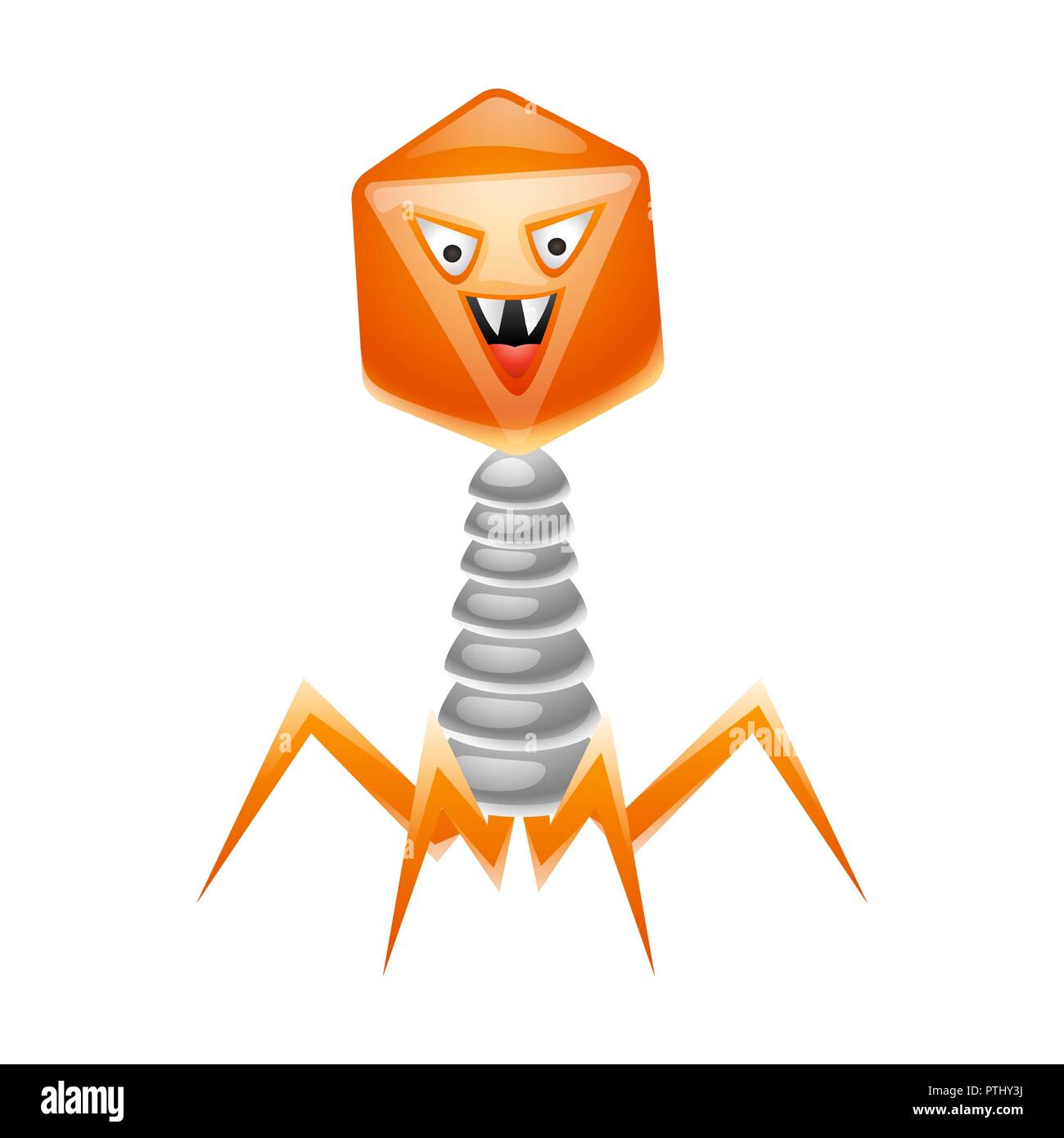Bacteriophage virus illustration. Stock Vector