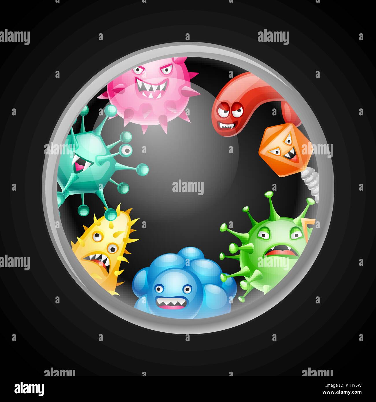 Background with little angry viruses Stock Vector Image & Art - Alamy