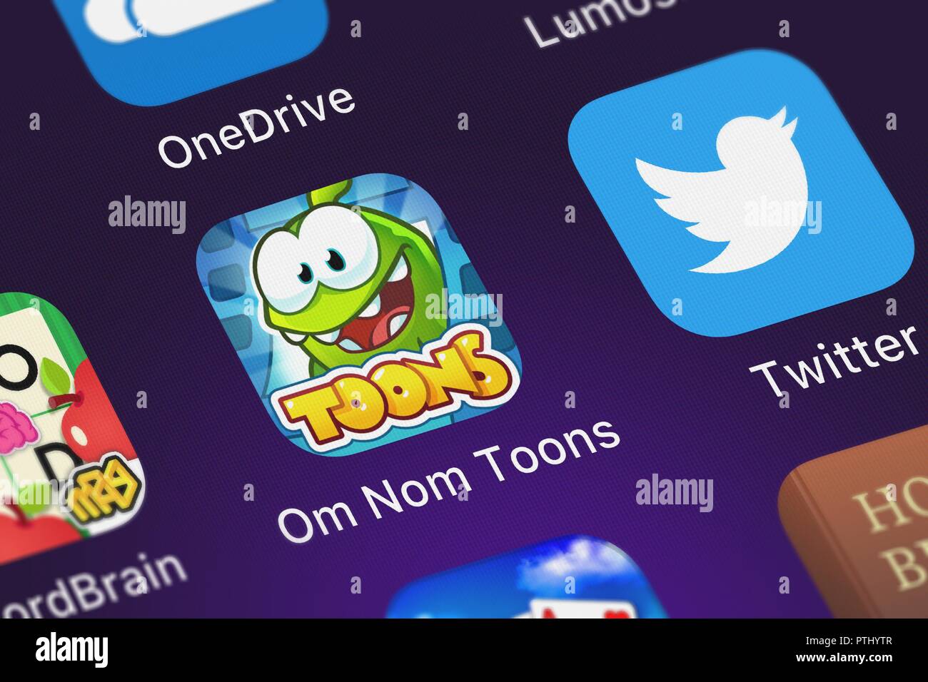 London, United Kingdom - October 11, 2018: Close-up of the Cut the Rope:  Experiments HD ™ icon from ZeptoLab UK Limited on an iPhone Stock Photo -  Alamy