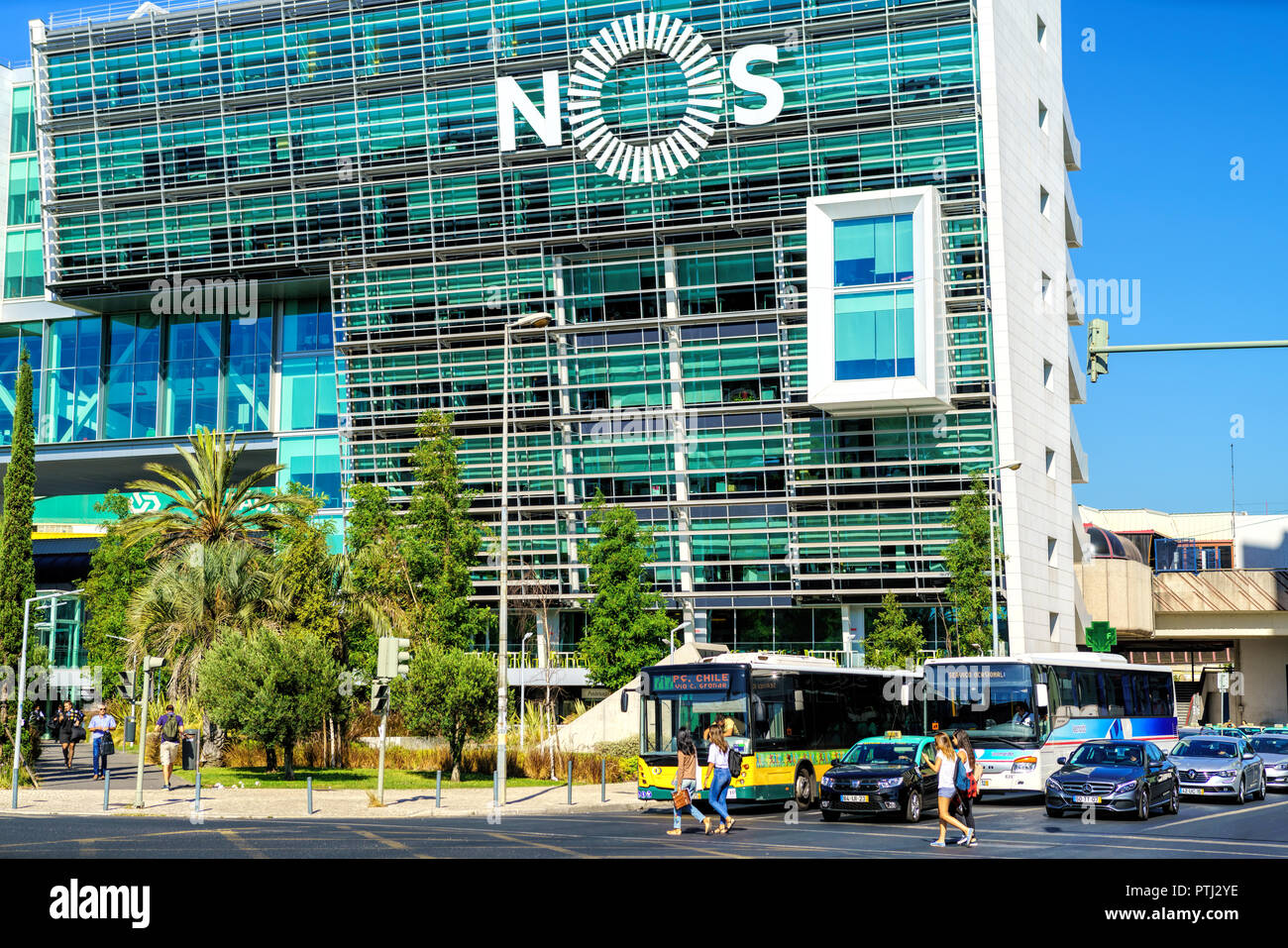 NOS Headquarters, Campo Grande, Lisbon - NOS is one of Portugal's leading telecom companies Stock Photo