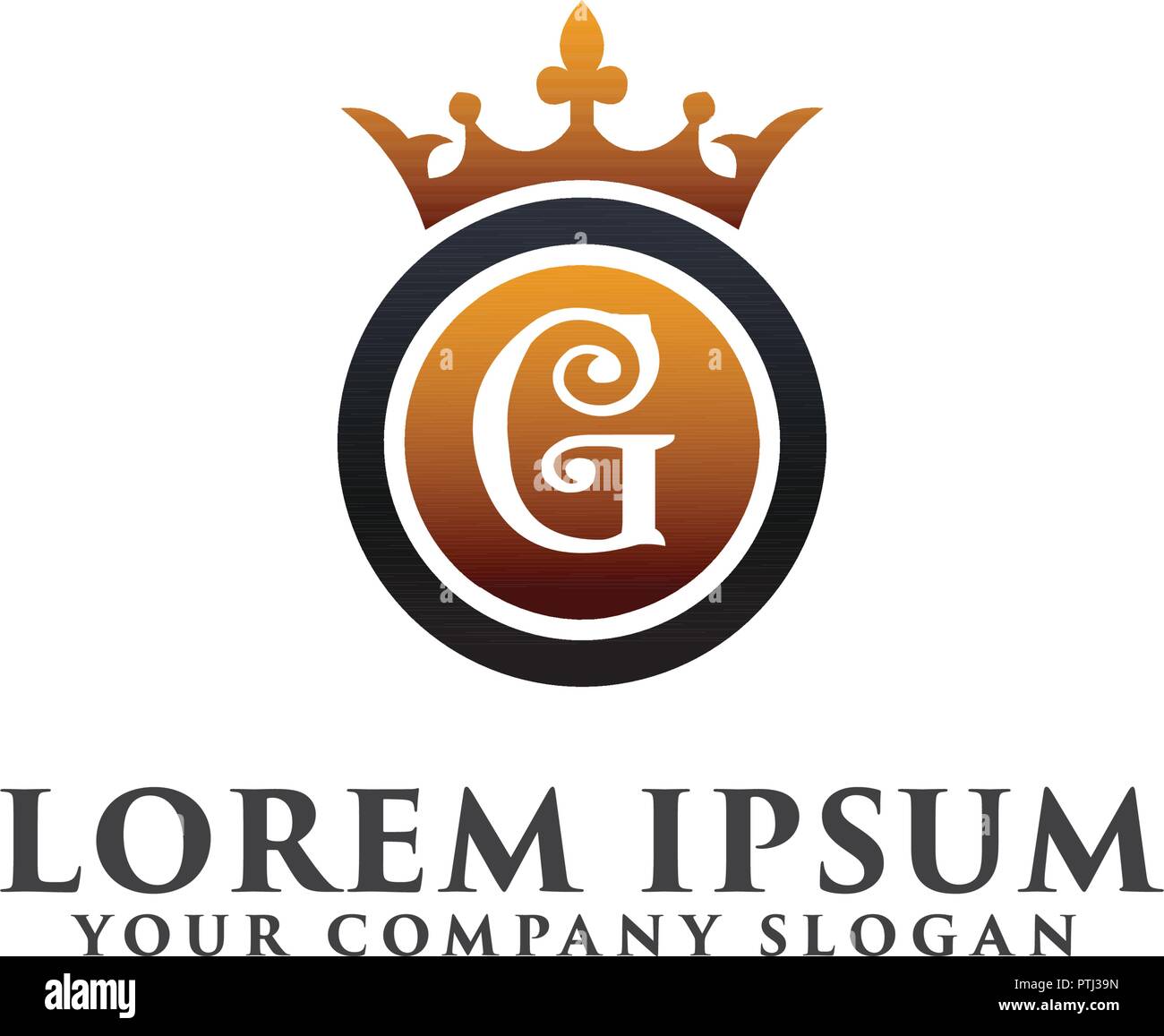 Luxury Letter G with crown Logo design concept template Stock Vector ...