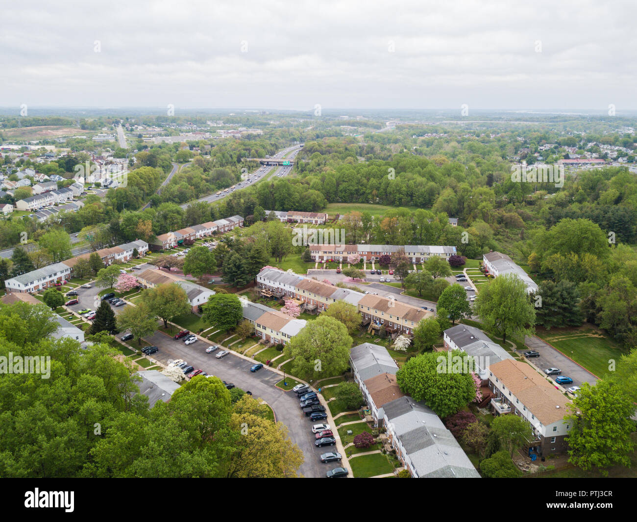 Aerial of Parkville homes in Baltimore County, Maryland Stock Photo Alamy