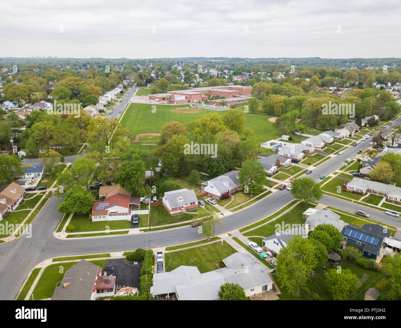 Aerial of Parkville homes in Baltimore County, Maryland Stock Photo Alamy