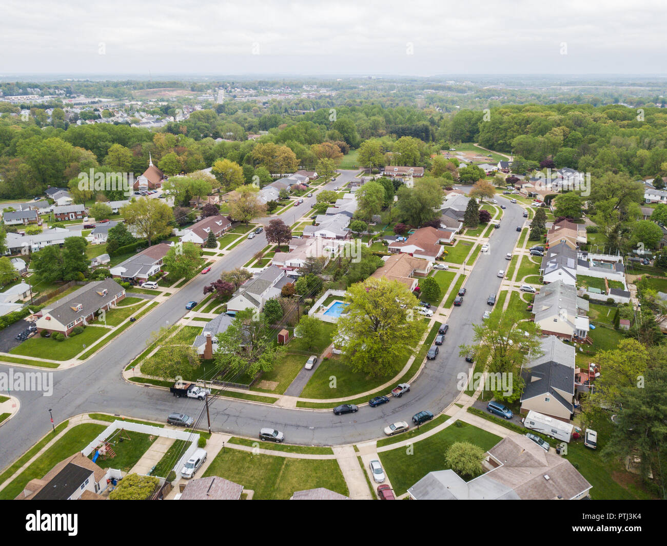 Aerial of Parkville homes in Baltimore County, Maryland Stock Photo Alamy