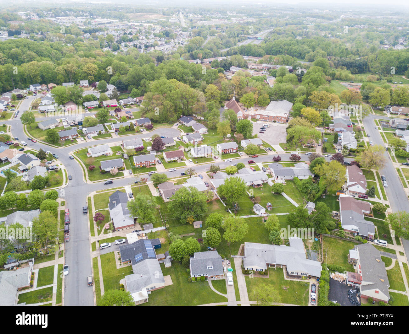 Aerial of Parkville homes in Baltimore County, Maryland Stock Photo Alamy