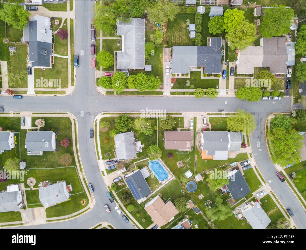 Aerial of Parkville homes in Baltimore County, Maryland Stock Photo Alamy