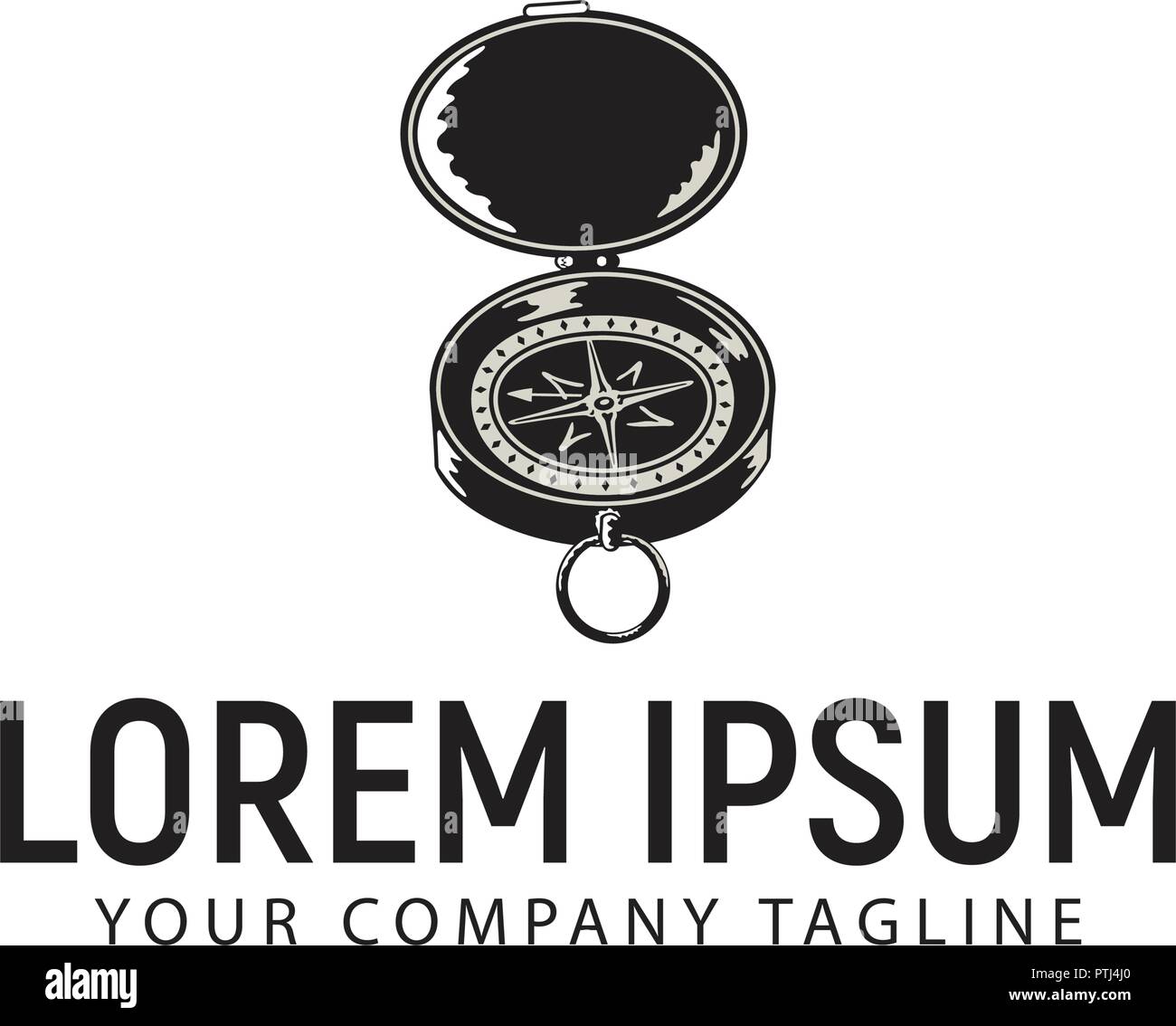 compass retro vintage logo design concept template Stock Vector Image