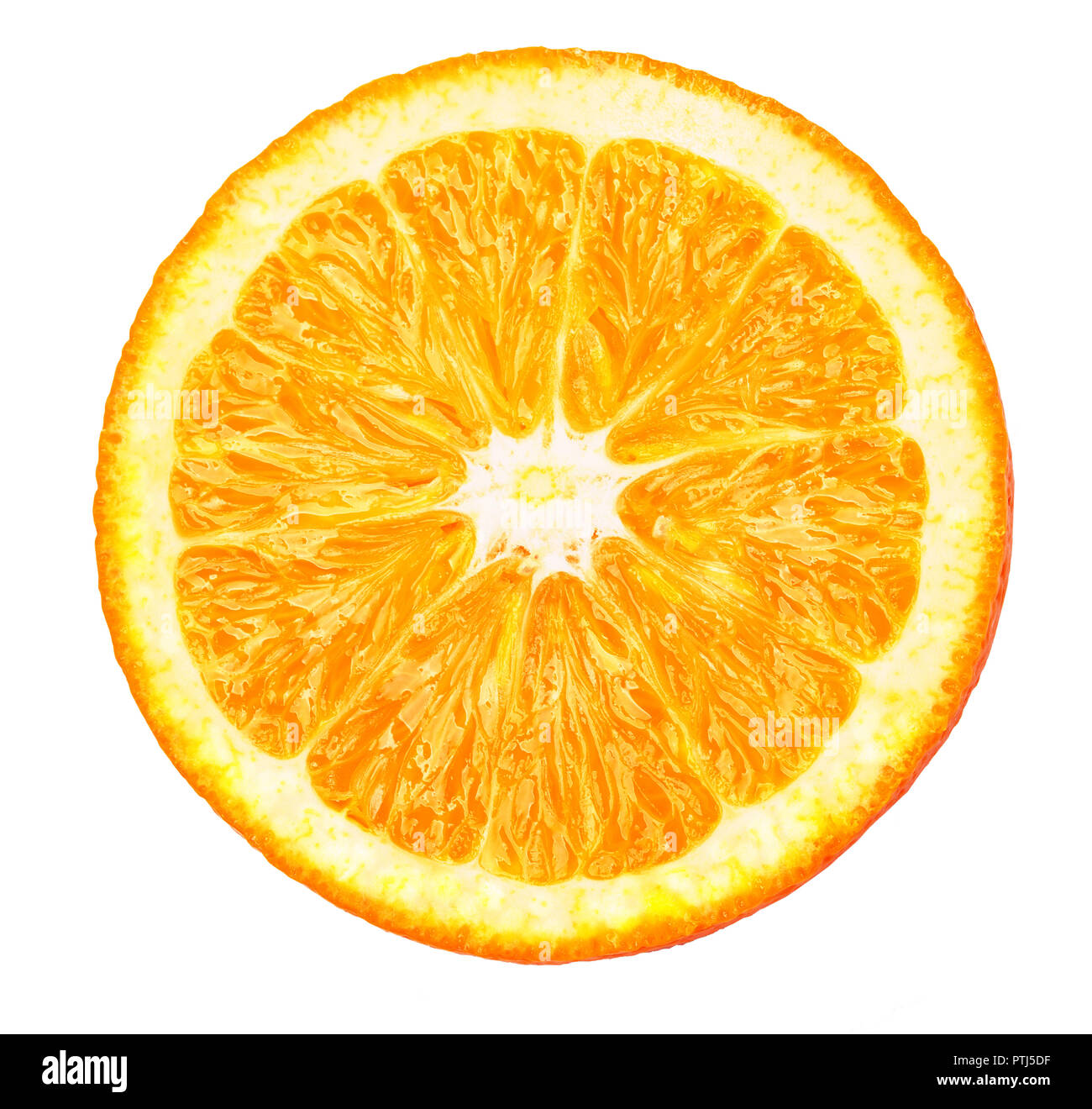 Slice of fresh orange isolated on white background Stock Photo - Alamy