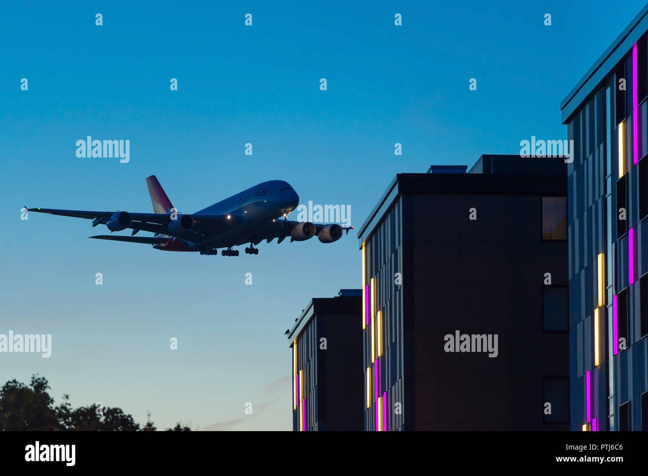 Airbus A380 Landing Stock Photo