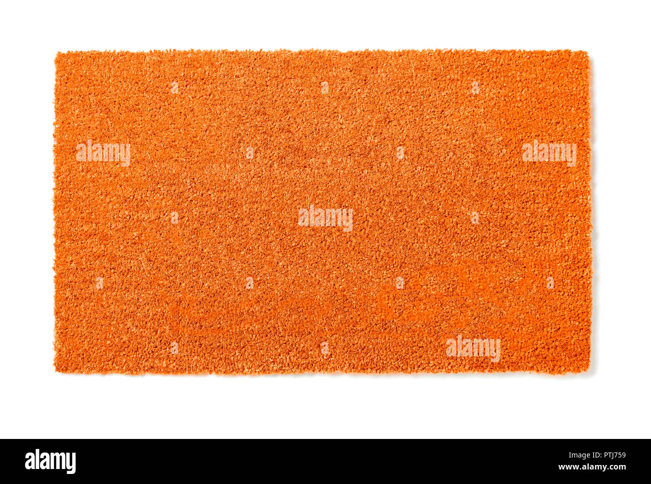 Blank Orange Welcome Mat Isolated on White Background Ready For Your Own Text. Stock Photo