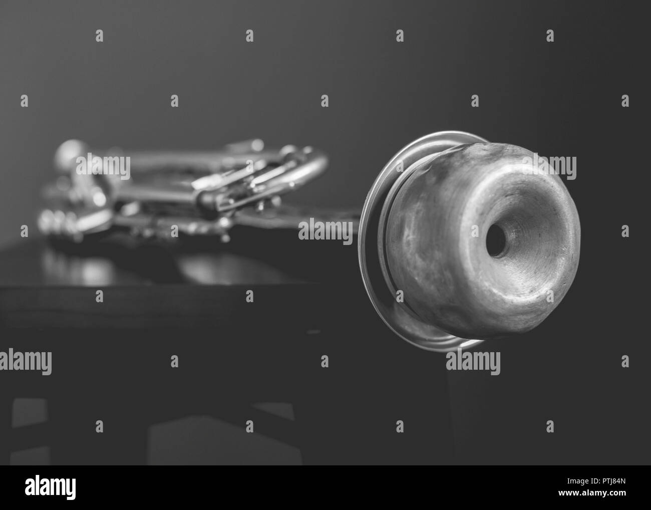 Trumpet with a mute Stock Photo Alamy
