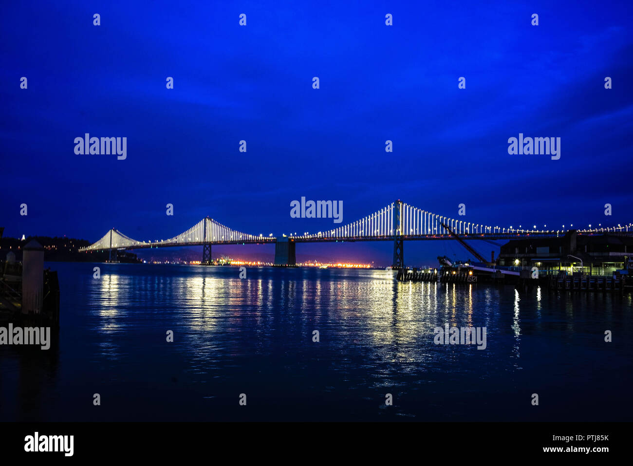 View of Bay Bridge at night Stock Photo - Alamy