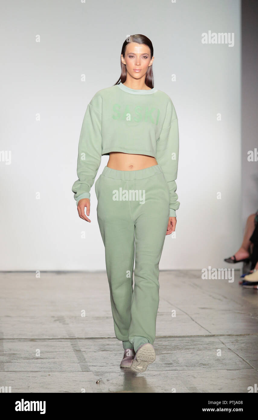 Saski Collection New York, NY - September 7, 2018: Model walks the runway for Saski ...