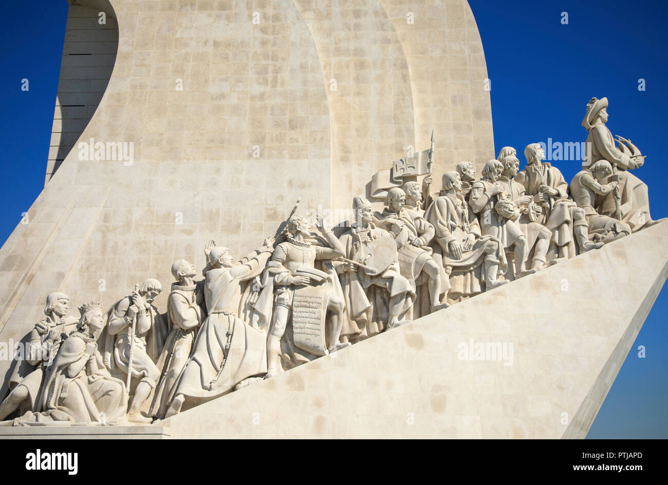 Padrao dos Descobrimentos statue looking out over the River Tagus in Lisbon Portugal marking Henry the Navigators death. Stock Photo
