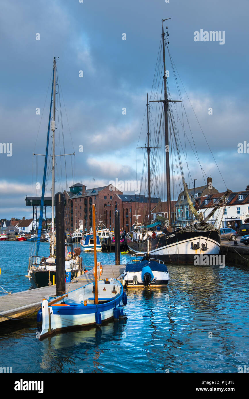A view of the quay at Wells-next-the-Sea. Stock Photo