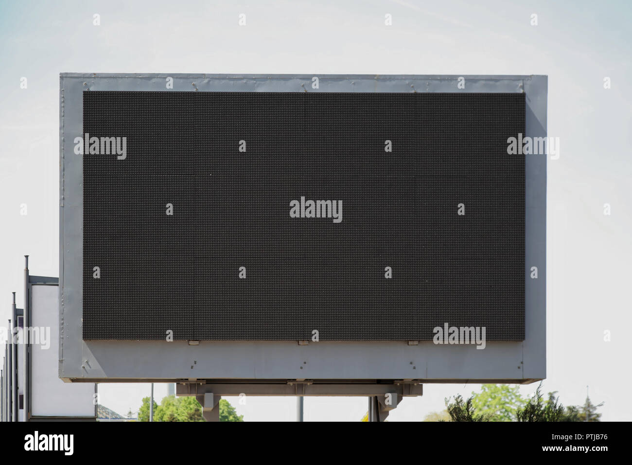 Empty Black Digital Billboard Screen for Advertising Stock Photo
