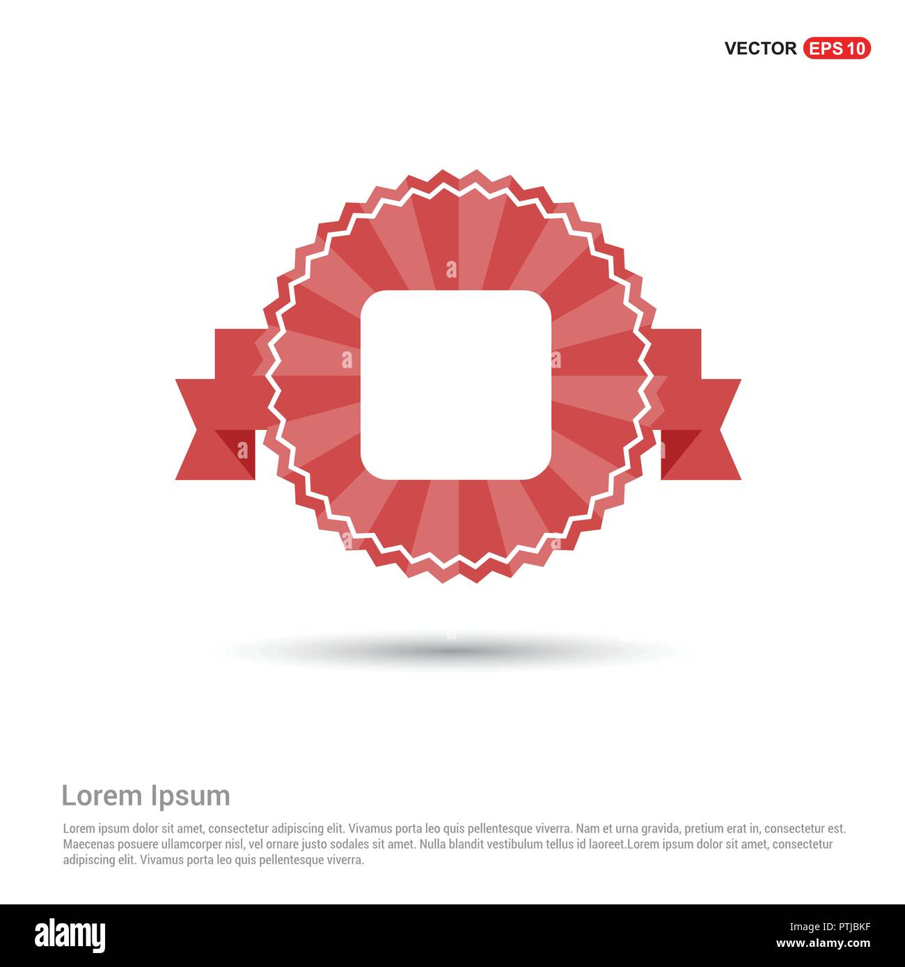 Stop media player button icon - Red Ribbon banner Stock Vector Image ...