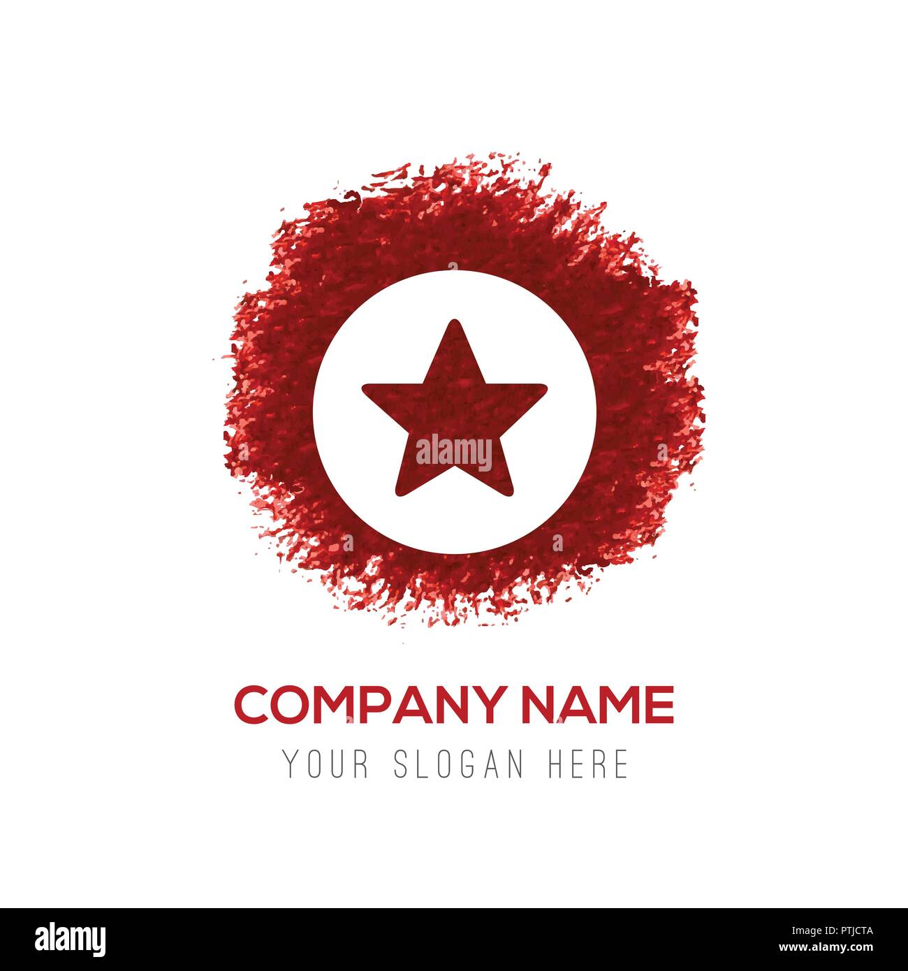 Star Icon - Red WaterColor Circle Splash Stock Vector Image & Art - Alamy