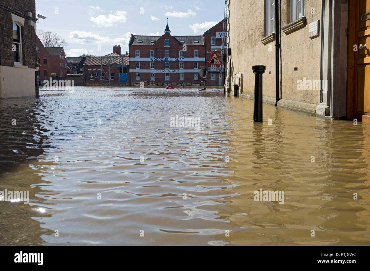 Floodwater in Cumberland Street. Stock Photo