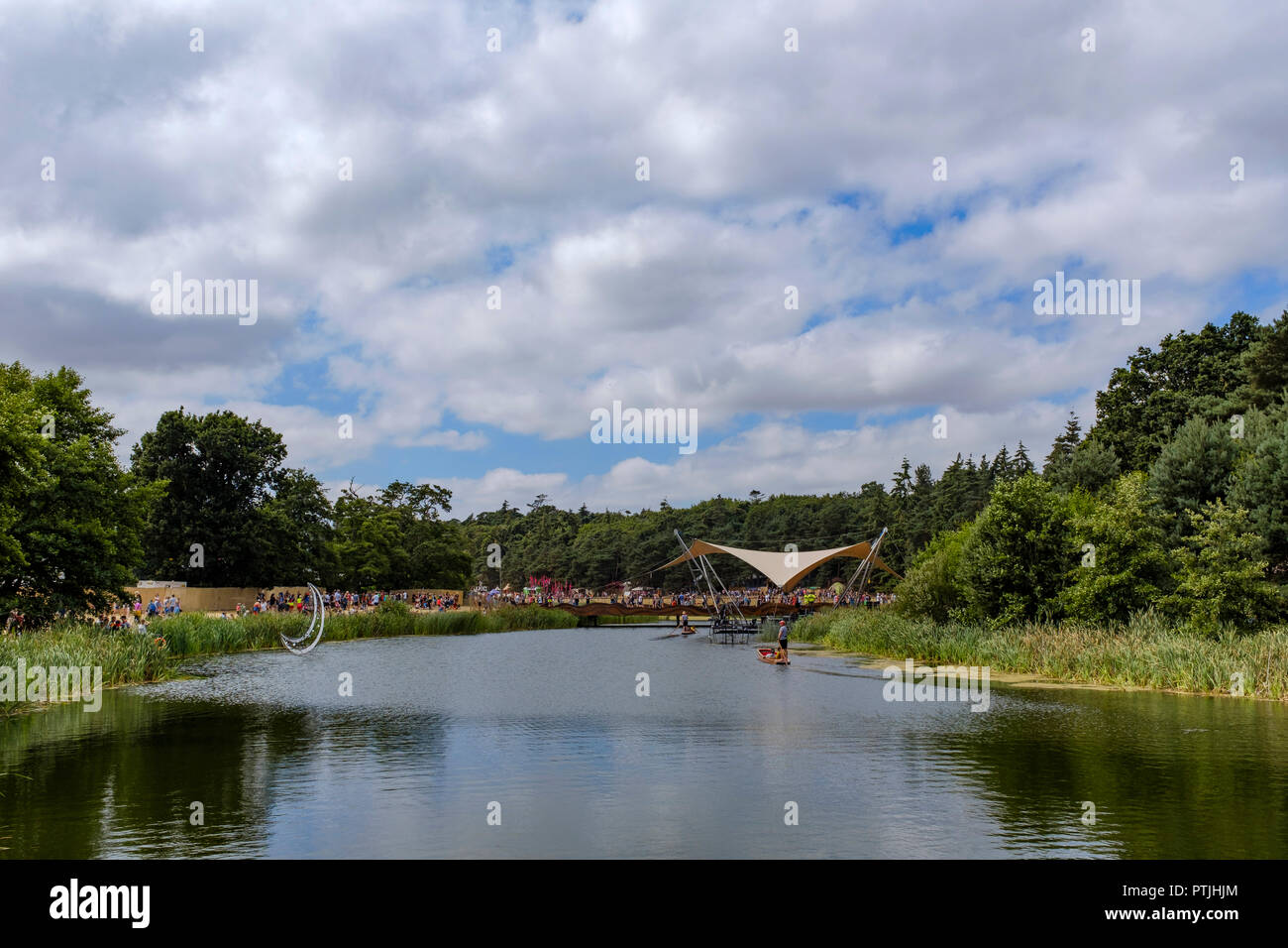 The lake at the Latitude festival in Henham Park. Stock Photo