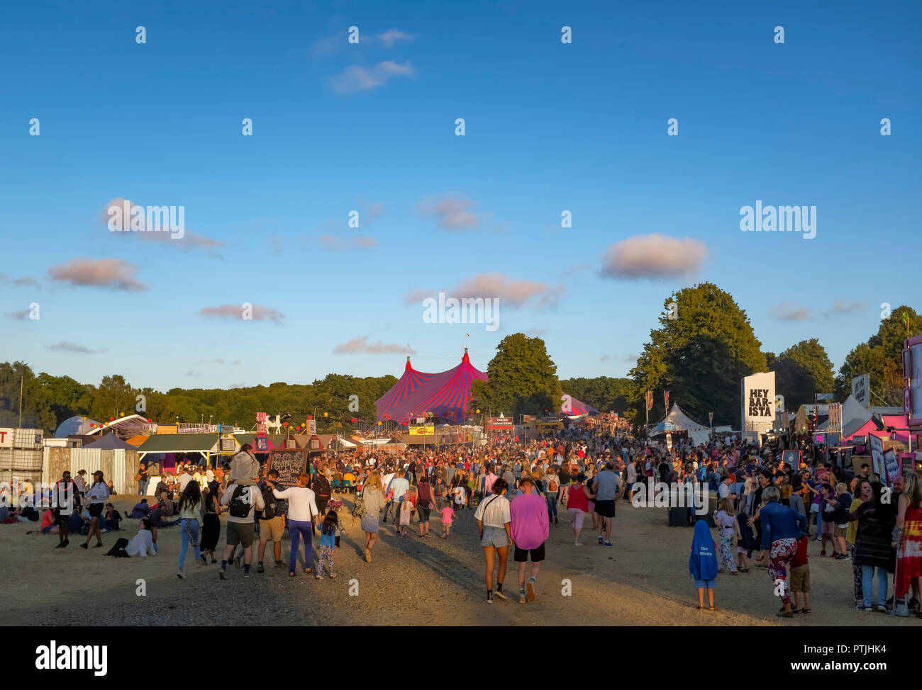 Eventing is drawing in at the Latitude festival in Henham Park. Stock Photo