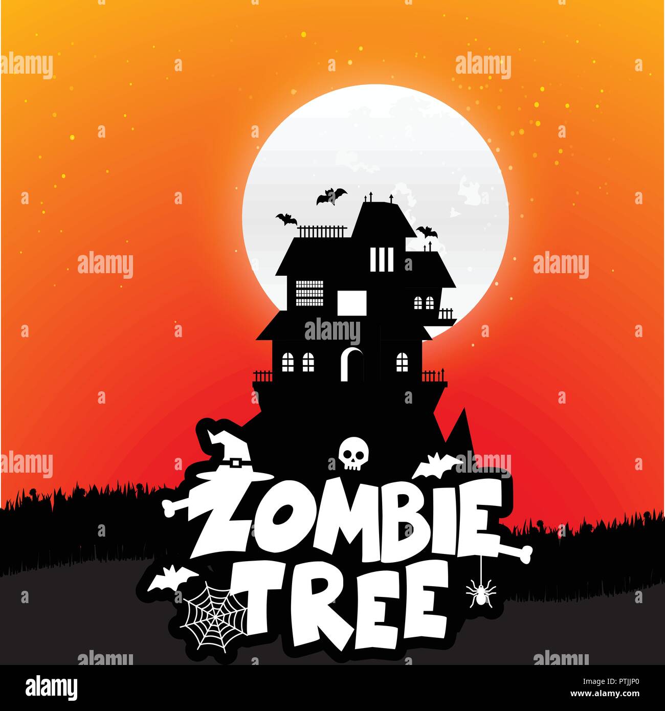 Happy Halloween scary Night background Stock Vector Image & Art - Alamy