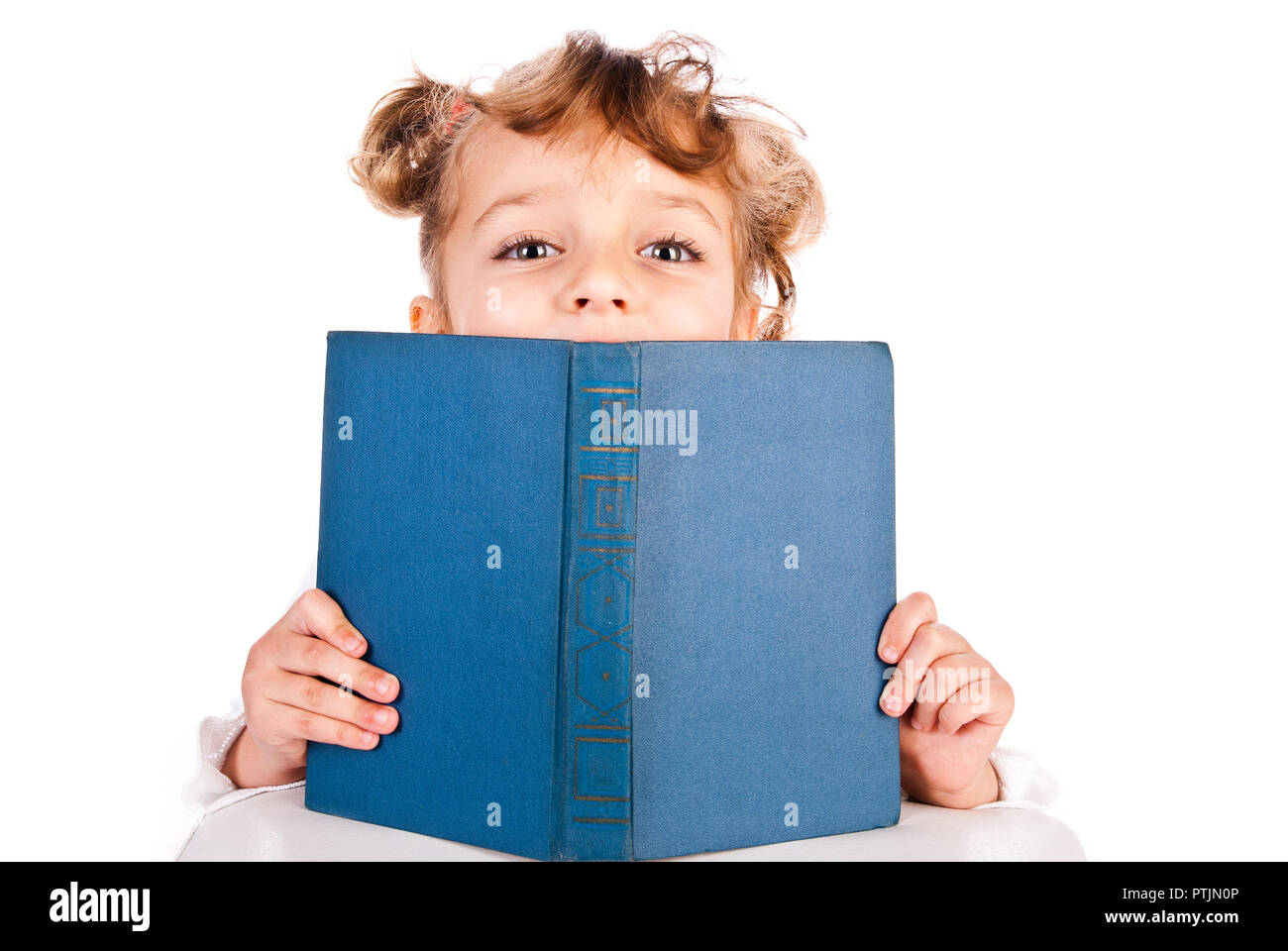 girl reading book isolated on a white background Stock Photo - Alamy