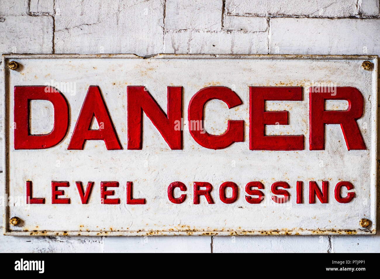 Danger Level Crossing sign Stock Photo