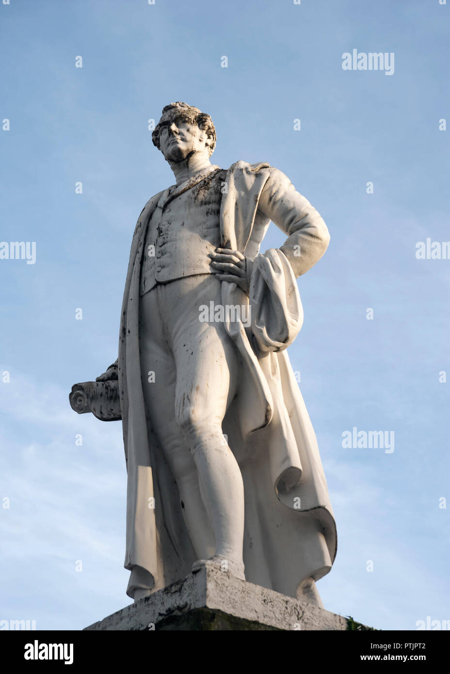 Statue of Sir Robert Peel, former Prime Minister and founder of The Metropolitan Police Force,  Montrose, Angus, Scotland. Stock Photo