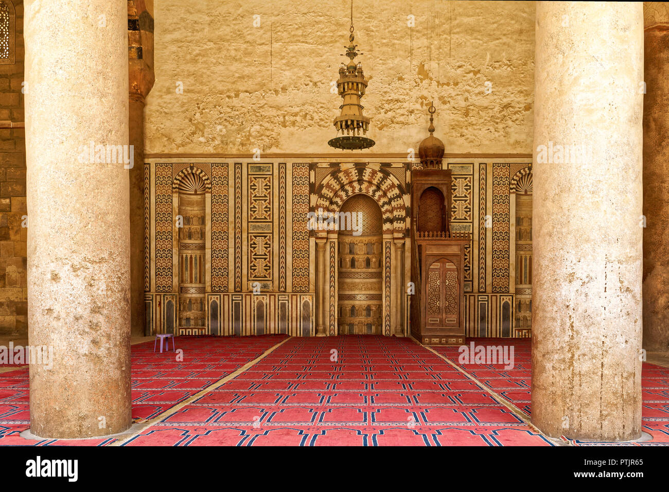 Mihrab of Mosque of Al-Nasir Muhammad at the Citadel in Cairo Stock Photo