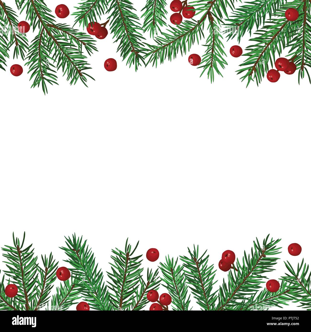 Seamless Background with realistic green fir tree branch and christmas ...