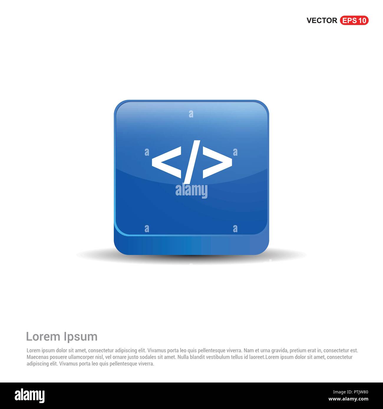 code icon - 3d Blue Button Stock Vector Image & Art - Alamy
