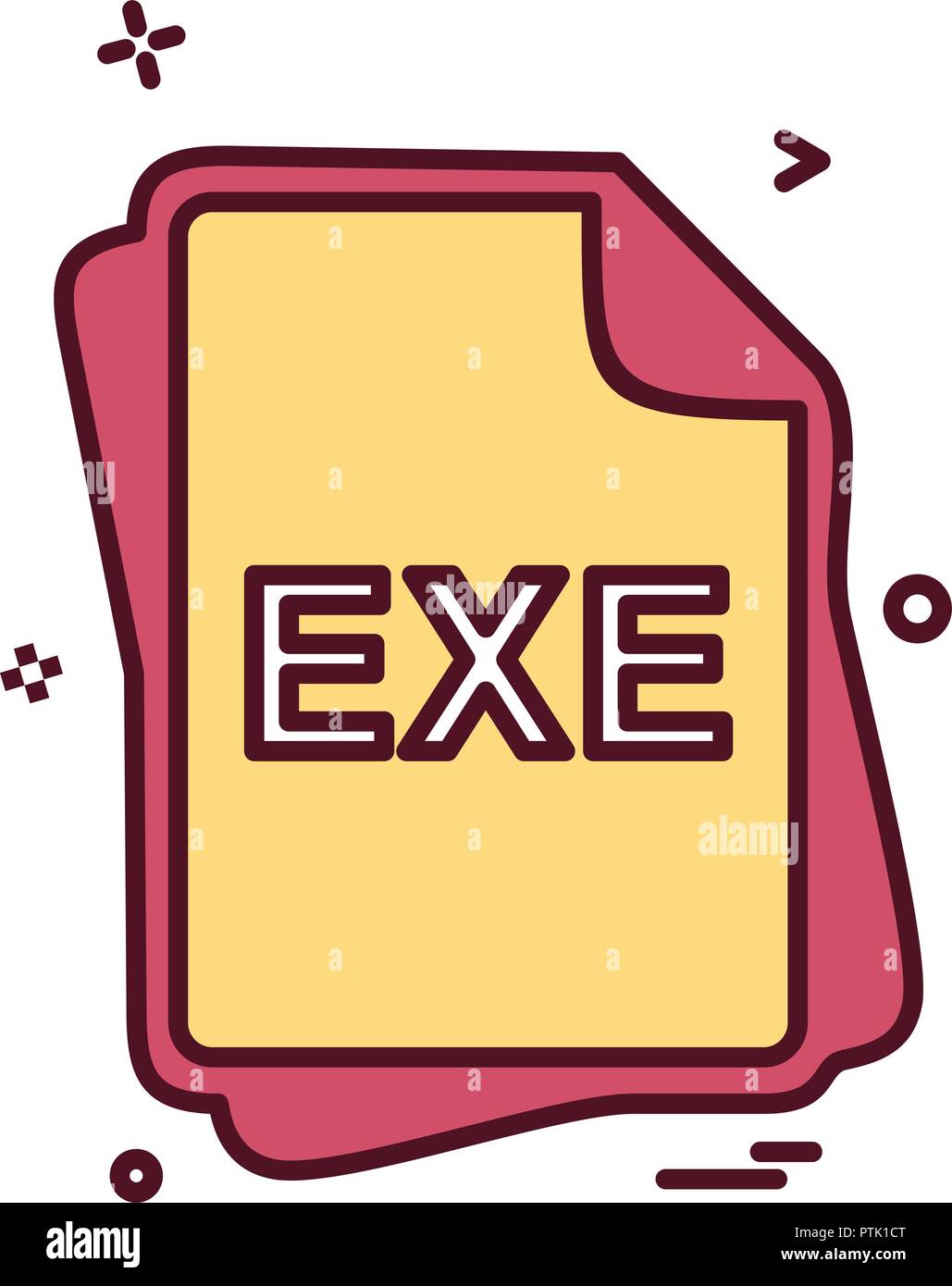 Exe file type icon design vector stock vector image art alamy