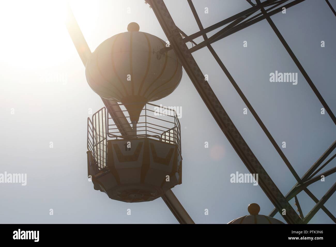 Ferris wheel, big wheel at the beach in America. Stock Photo