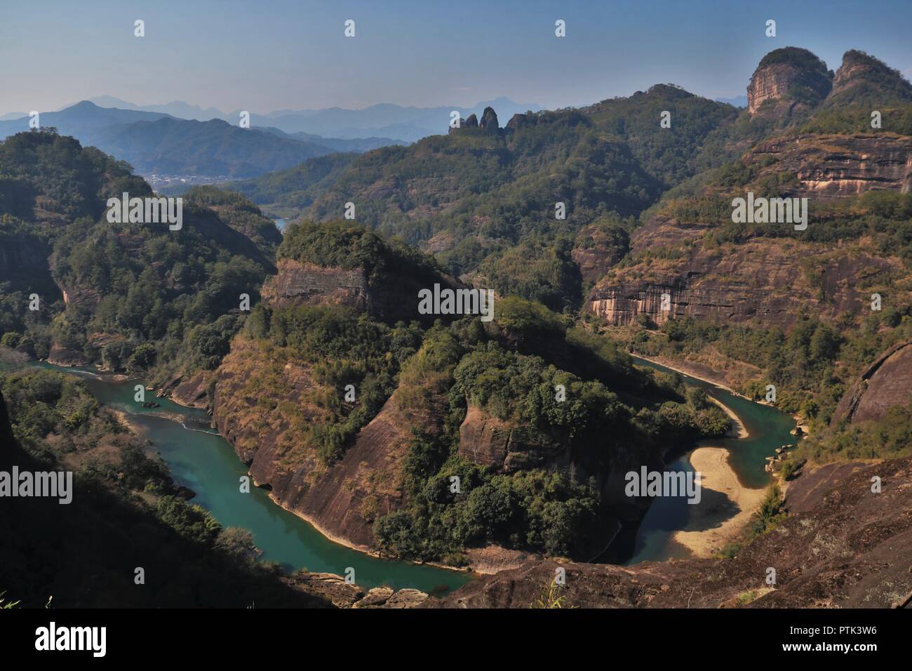 Beautiful scenery in China after a hiking trip. Stock Photo