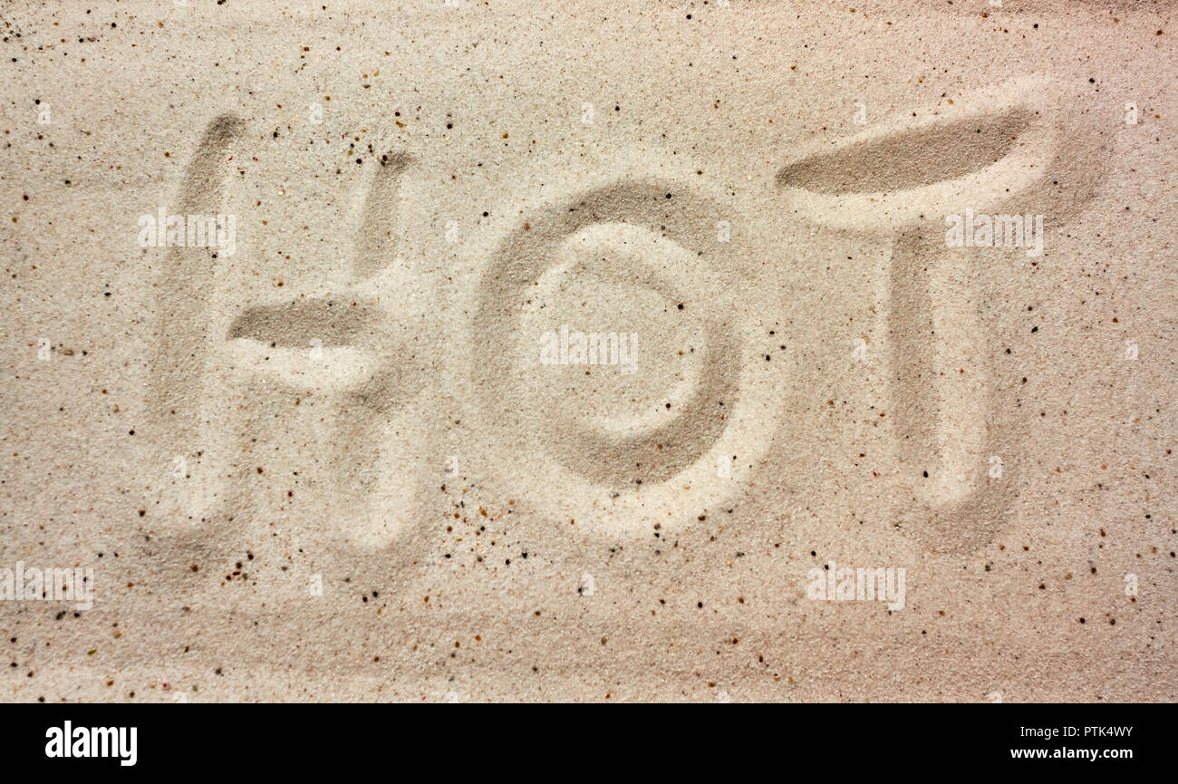 hot message in the sand Stock Photo - Alamy