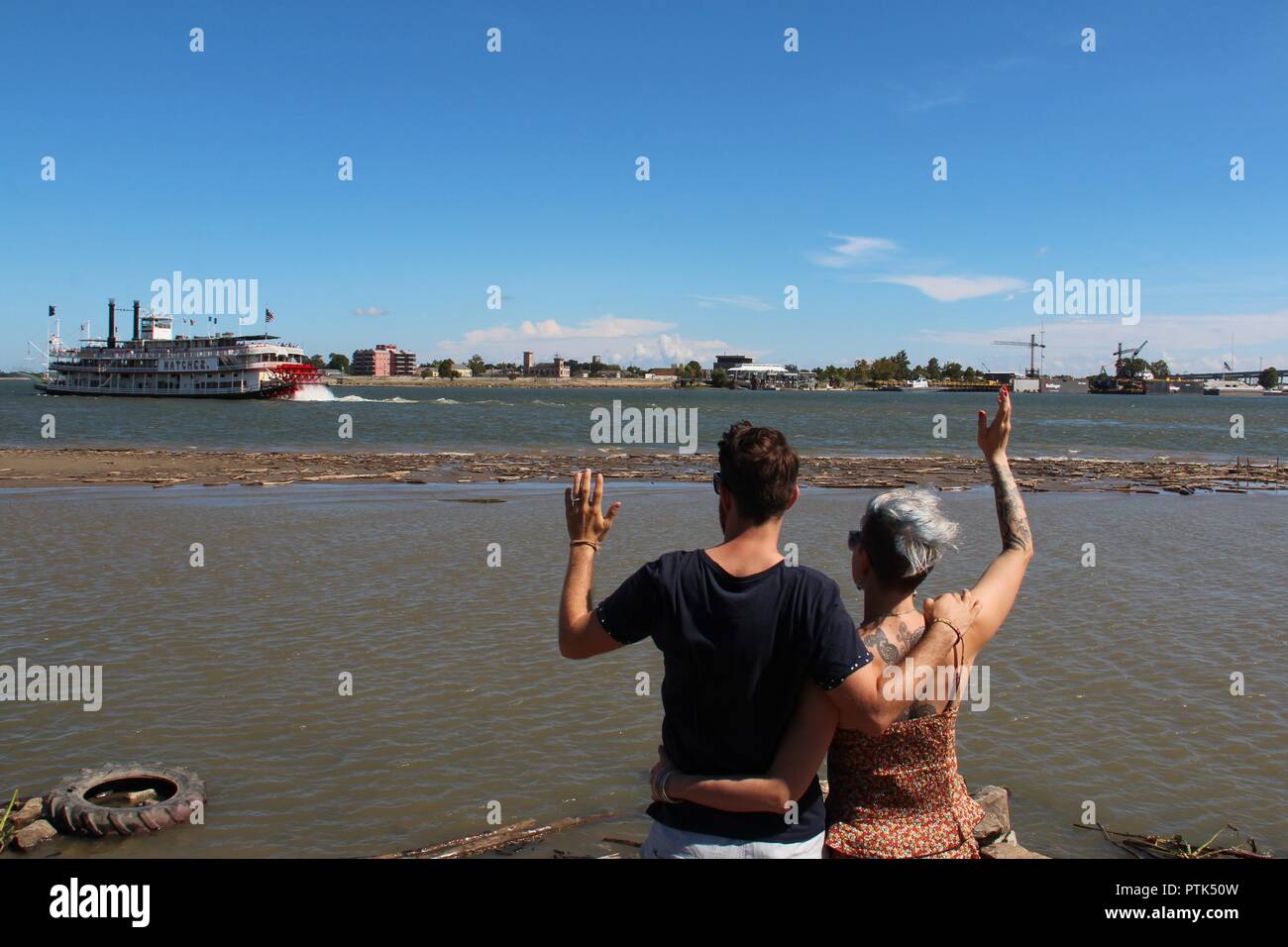 Travel couple in New Orleans Stock Photo