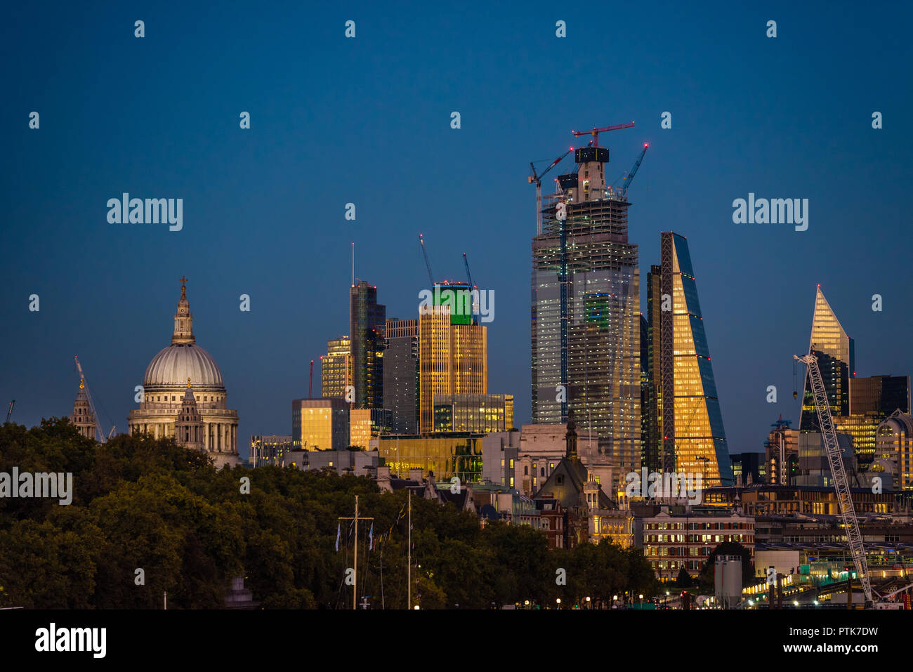 London skyline in the blue hour Stock Photo