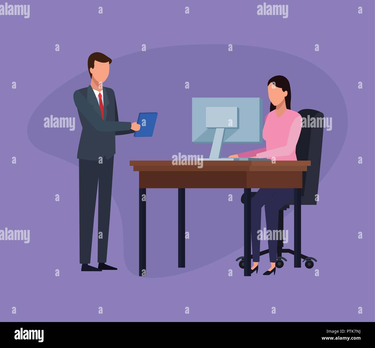 Colleagues desk Stock Vector Images - Alamy
