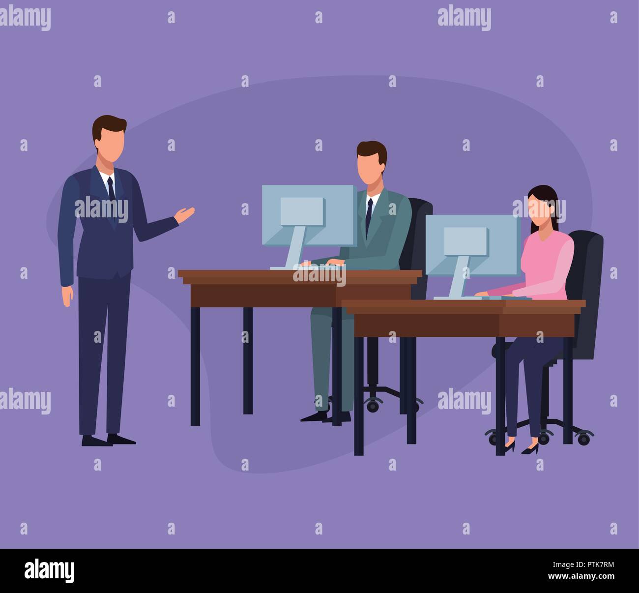 Business colleagues in a meeting discuss work Stock Vector Image & Art ...